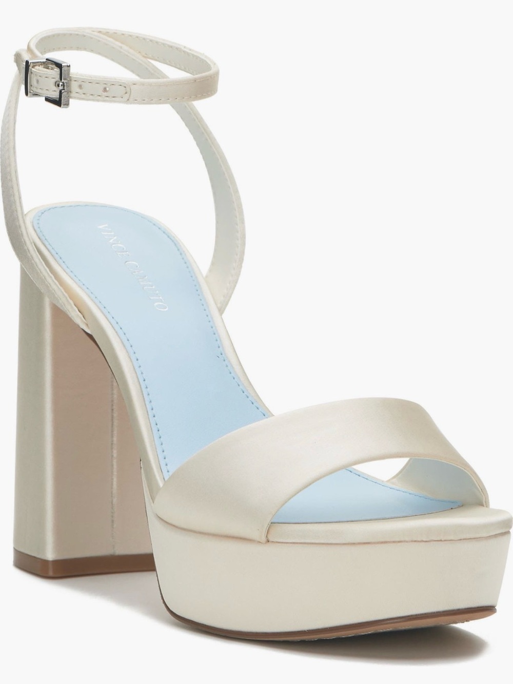 Vince Camuto Ivory Platform Ankle-Strap Sandal